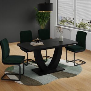 wohnli-moebel-suche-M26056618-1 Esstisch ausziehbar Schwarz 120x77.4cm 120x78x80cm Spanplatte Schwarz Vicco Möbel Esszimmermöbel Esstische