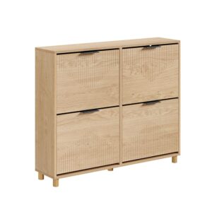 Wohnli Möbelsuche - SoBuy Schuhschrank mit klappbaren Türen Hellbraun 100×24×83