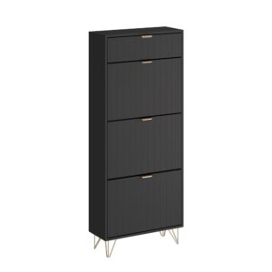 wohnli-moebel-suche-M26066208 Wohnli Möbelsuche - Schuhschrank 3 Fächer Schwarz 60x145cm