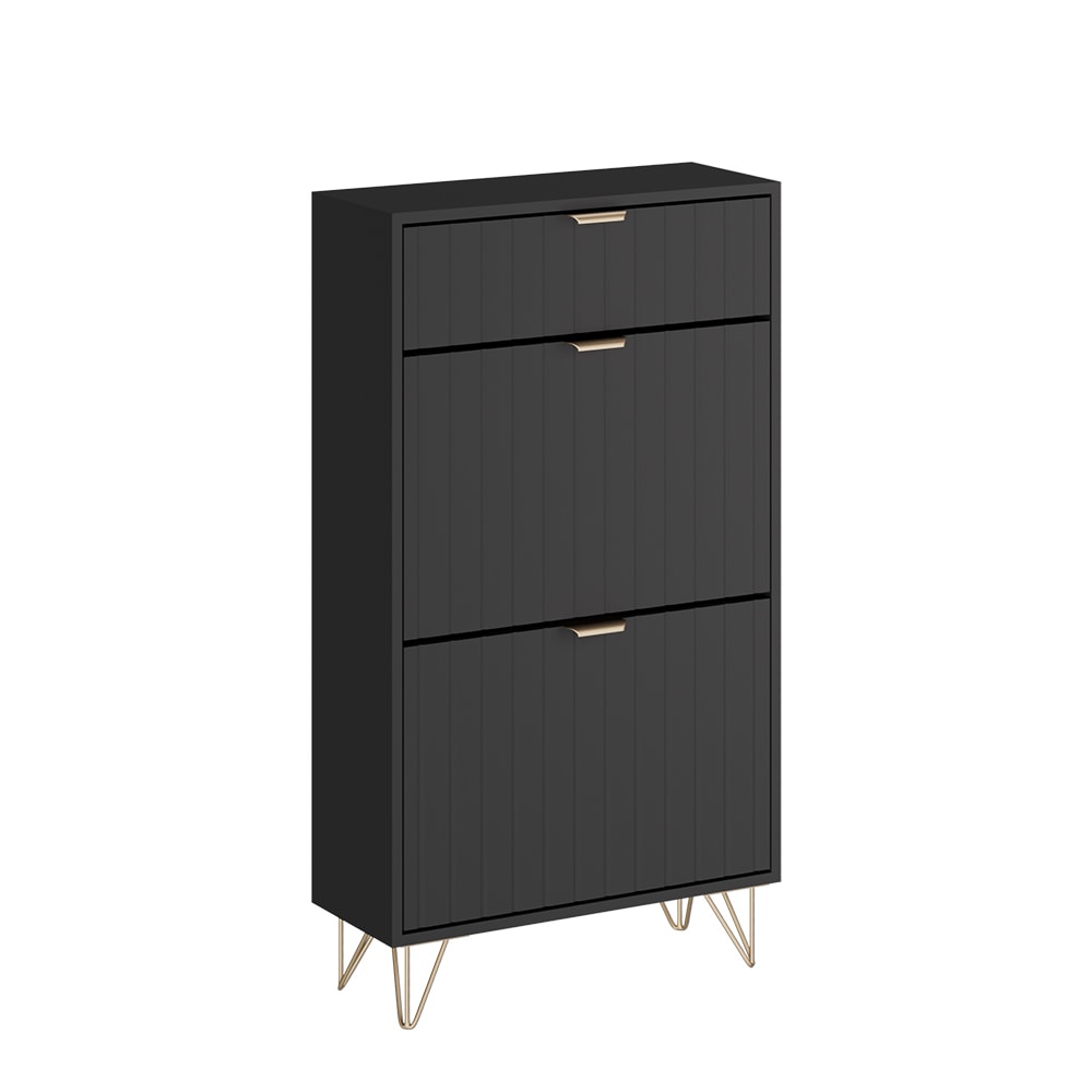 wohnli-moebel-suche-M26066375 Wohnli Möbelsuche - Schuhschrank 2 Fächer Schwarz 60x107.5cm