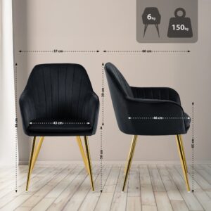 wohnli-moebel-suche-M26066524-1 Esszimmerstuhl mit Fußgestell aus Samt schwarz 86x57x60cm Samt Schwarz CLP Möbel Esszimmermöbel Stühle
