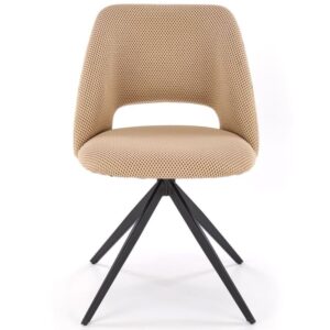 wohnli-moebel-suche-M26066532-1 Beigefarbener Designerstuhl mit 180°-Drehung 60x79x52cm Stoff Beige MSO Möbel Esszimmermöbel Stühle