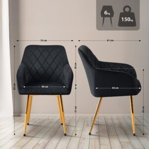 wohnli-moebel-suche-M26066593-1 Esszimmerstuhl mit Fußgestell aus Samt schwarz 61x83x53cm Samt Schwarz CLP Möbel Esszimmermöbel Stühle