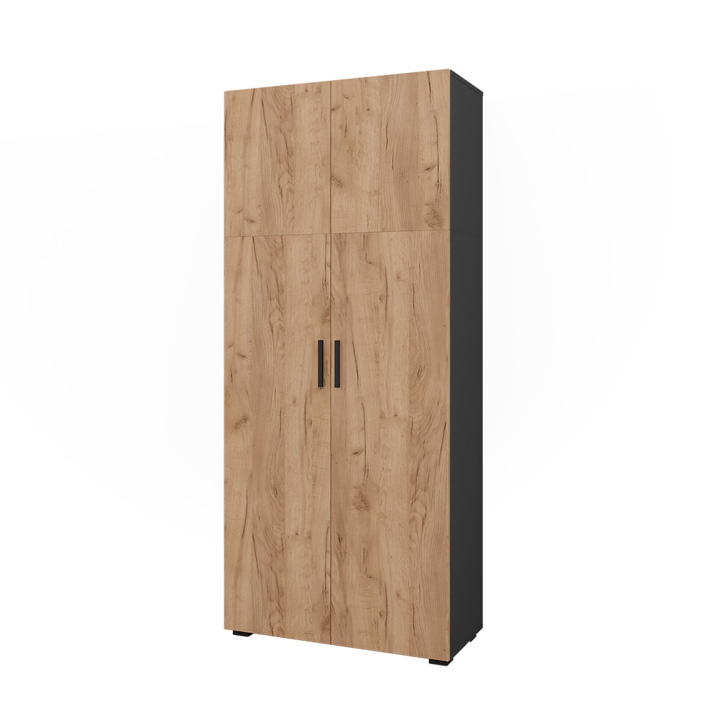 wohnli-moebel-suche-M26067268 Wohnli Möbelsuche - Mehrzweckschrank Anthrazit/Goldkraft Eiche 80x183.8cm