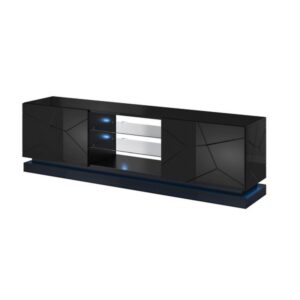 wohnli-moebel-suche-M26067327 Wohnli Möbelsuche - Schwarzer Designer-TV-Schrank 200 cm mit LED - Mit LED