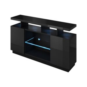 wohnli-moebel-suche-M26067382 Wohnli Möbelsuche - Glänzend schwarzer LED-TV-Schrank – weiß 180 cm