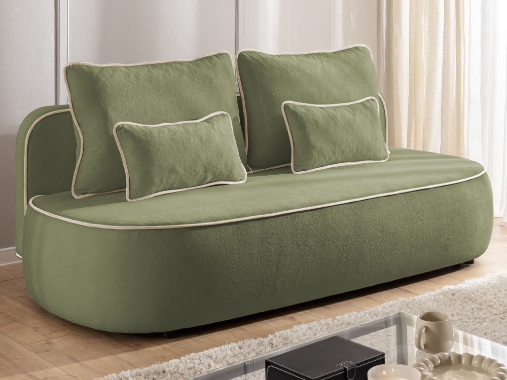 Kindersofa mit Schlaffunktion und Bettkasten aus Plüschstoff 98x90x210cm Holz Grau S-Style Sofas und Sessel Sofas Sitzbank und Polsterbank