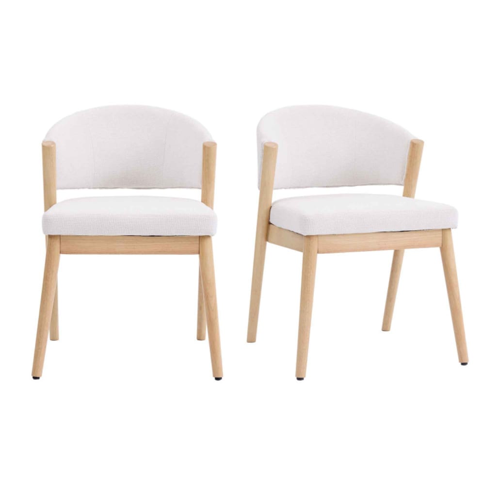 wohnli-moebel-suche-M26069214 Wohnli Möbelsuche - Stuhl aus Naturholz und Trendy Ecru Stoff (2x)