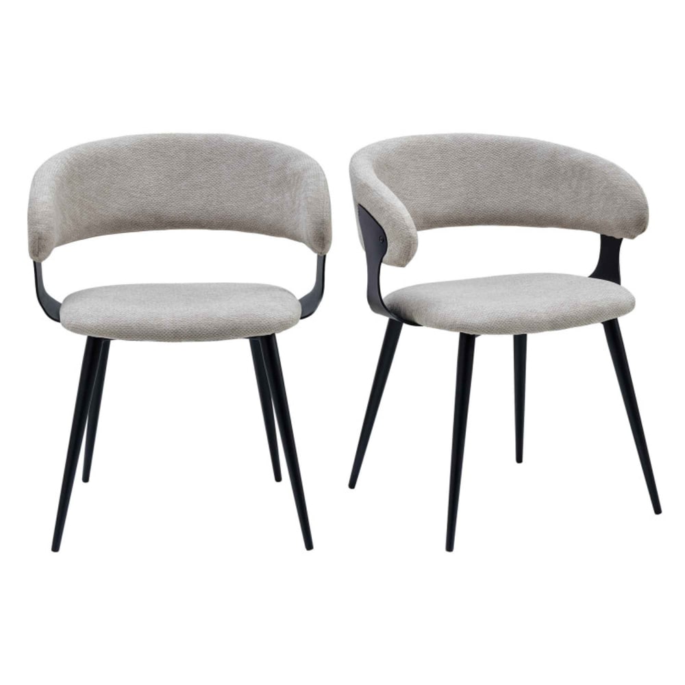 wohnli-moebel-suche-M26069215 Wohnli Möbelsuche - Luxury Esszimmerstuhl aus graubeigem Stoff (x2)
