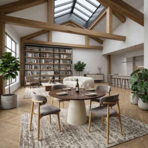 wohnli-moebel-suche-M26069218-1 Stuhl aus massivem Ash and Glory Taupe Stoff (x2) 43x78x40cm Stoff Taupe Moloo Möbel Esszimmermöbel Stühle