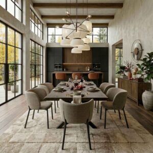 wohnli-moebel-suche-M26069222-1 Luxury taupefarbene Farbe-Stofftischstuhl (x2) 54x76x58cm Stoff Taupe Moloo Möbel Esszimmermöbel Stühle