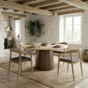 wohnli-moebel-suche-M26069223-1 Esszimmerstuhl aus Esche und Glory Taupe Stoff (x2) 52x78x57cm Stoff Taupe Moloo Möbel Esszimmermöbel Stühle