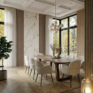 Ikon Stoffstuhl Leinenfarbe (x2) 50x85x60cm Stoff Beige Moloo Möbel Esszimmermöbel Stühle