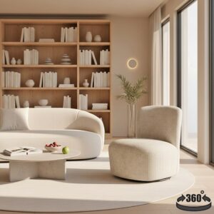 wohnli-moebel-suche-M26069607-1 Beiger Drehsessel 69x75x66cm Metall Beige Weber industries Sofas und Sessel Sessel, Poufs und Fußbänke Sessel