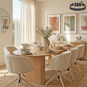 wohnli-moebel-suche-M26069705-1 Drehstuhl in Beige 60x84x47cm Metall Beige Weber industries Möbel Esszimmermöbel Stühle
