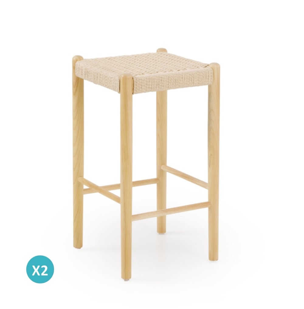 wohnli-moebel-suche-M26069729 Wohnli Möbelsuche - 2er-Set Hocker aus naturbelassenem Eschenholz