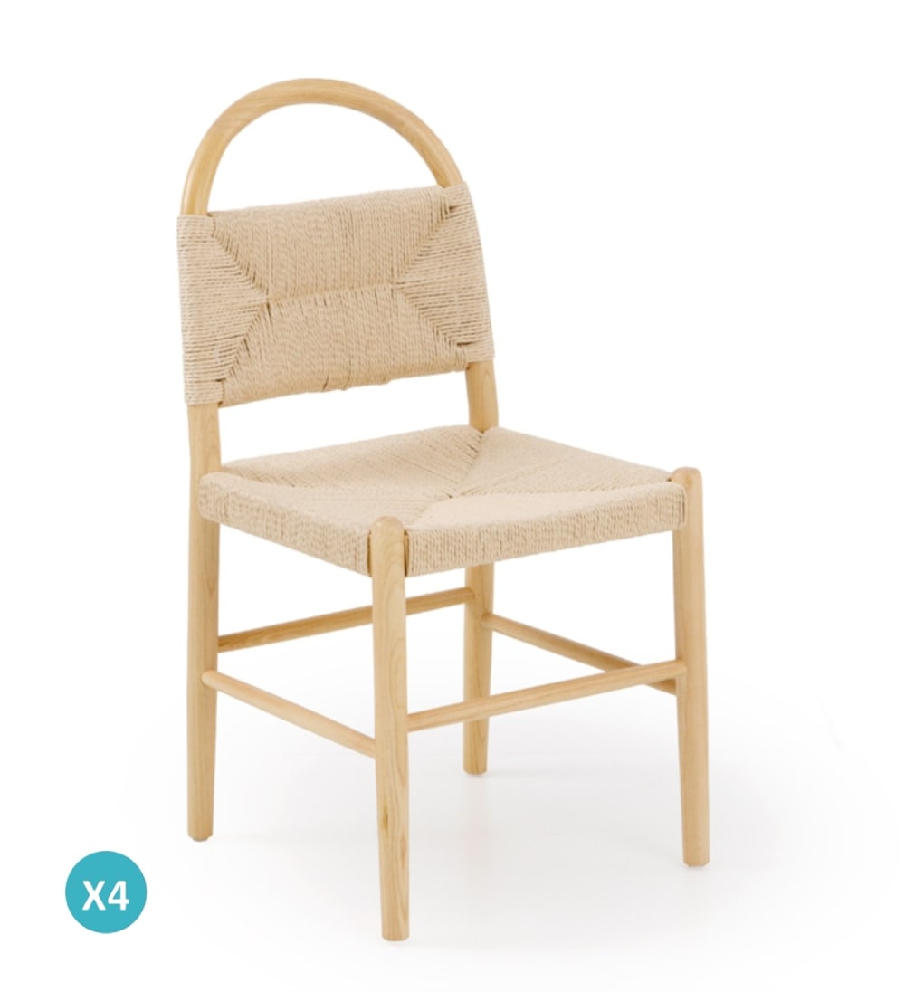 wohnli-moebel-suche-M26069758 Wohnli Möbelsuche - 4er-Set Stühle aus Eschenholz mit geflochtener Sitzfläche