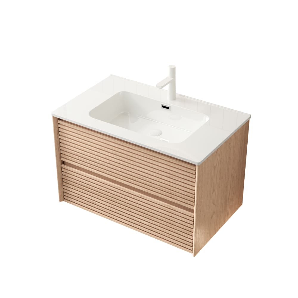 Wohnli Möbelsuche - Waschbecken aus Keramik mit 2 Schubladen 81x47x52 cm
