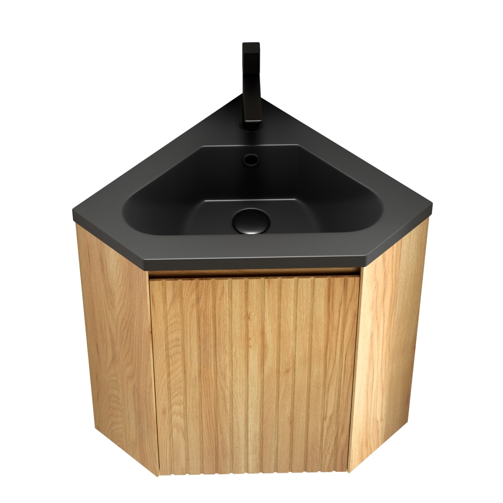 Wohnli Möbelsuche - Waschbecken aus Harz mit Unterschrank Eckdesign