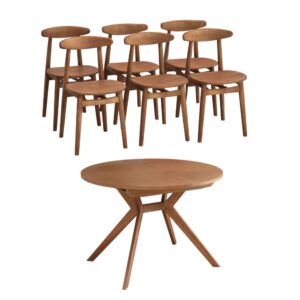 wohnli-moebel-suche-M26069897 Wohnli Möbelsuche - Runder ausziehbarer Tisch 120 cm mit 6 Stühlen