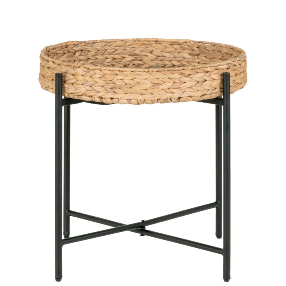 wohnli-moebel-suche-M26070292 Wohnli Möbelsuche - Beistelltisch aus Metall und Wasserhyazinthe 50 cm