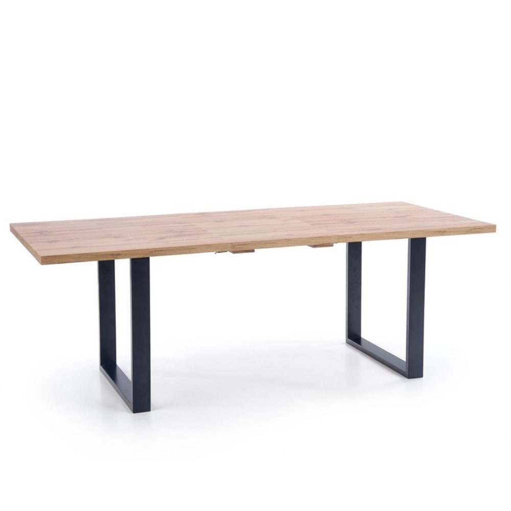 wohnli-moebel-suche-M26071016 Wohnli Möbelsuche - Ausziehbarer Esstisch aus Wotan-Eiche und schwarzem MDF