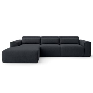 Wohnli Möbelsuche - 5-Sitzer Ecksofa mit Schlaffunktion links aus Strukturstoff