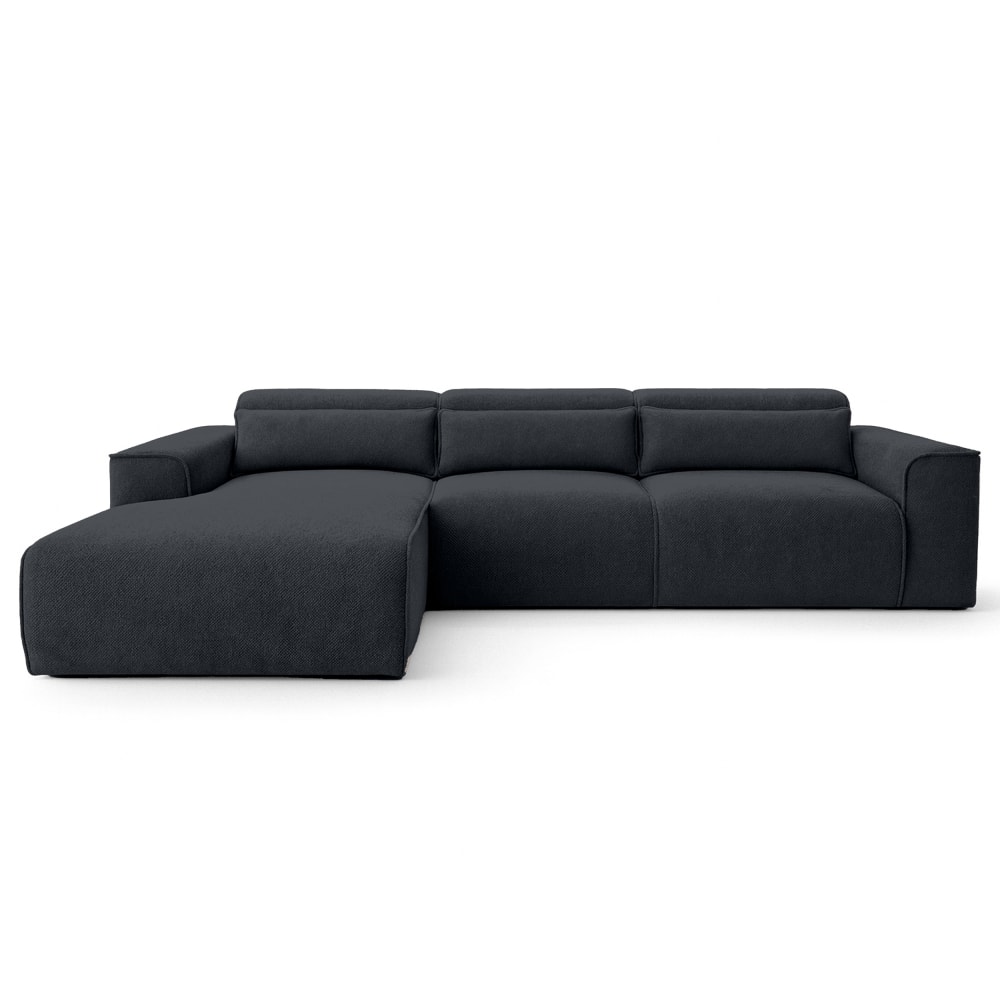 Wohnli Möbelsuche - 5-Sitzer Ecksofa mit Schlaffunktion links aus Strukturstoff
