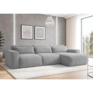 wohnli-moebel-suche-M26071150-1 5-Sitzer Ecksofa mit Schlaffunktion rechts - Strukturstoff Dunkelgrau 170x80x310cm Stoff Grau Ax Living Sofas und Sessel Sofas Ecksofas