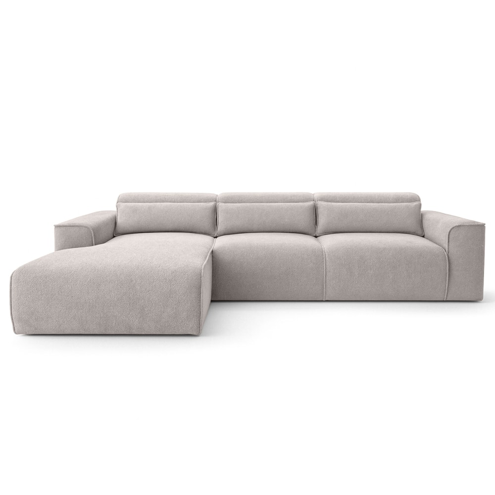 Wohnli Möbelsuche - 5-Sitzer Ecksofa mit Schlaffunktion links aus Strukturstoff