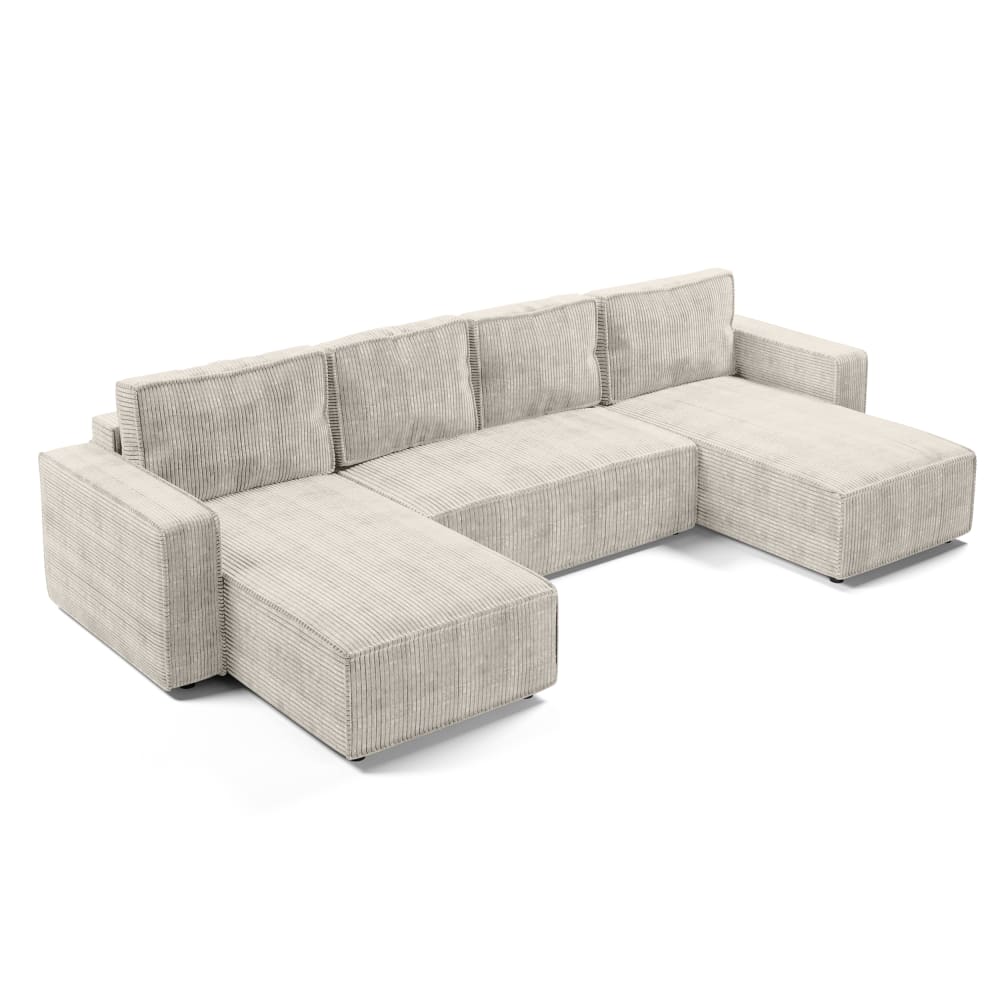 wohnli-moebel-suche-M26071231 Wohnli Möbelsuche - Wohnlandschaft mit Schlaffunktion aus Cord in Creme - 338 cm
