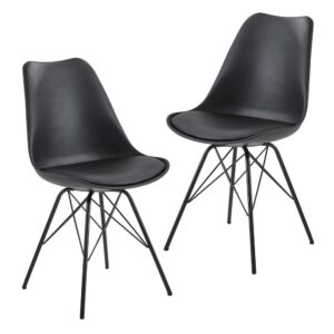wohnli-moebel-suche-M26071356 Wohnli Möbelsuche - 2er Set Esszimmerstuhl aus Kunstleder Schwarz