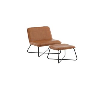 Wohnli Möbelsuche - Loungesessel X-Lounge mit Fußhocker aus Kunstleder