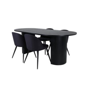 wohnli-moebel-suche-M26072108 Wohnli Möbelsuche - Essgruppe Esstisch Oval 200cm mit Stühlen Velvet
