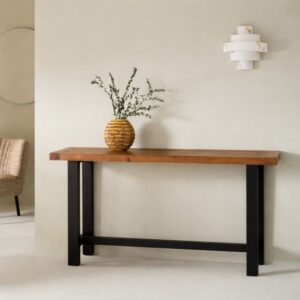 wohnli-moebel-suche-M26072205-1 Konsole Holzoptik 80x40x150cm Holz Schwarz Signature Möbel Wohnzimmermöbel Konsolentische