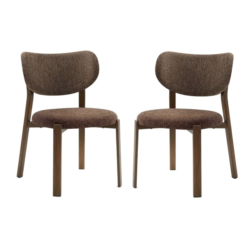 wohnli-moebel-suche-M26072215 Wohnli Möbelsuche - Stühle 2er-Set Stoff und Beine in Metal H77 cm - Braun