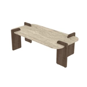 wohnli-moebel-suche-M26072232 Wohnli Möbelsuche - Couchtisch mit abgerundeten kanten L120 cm - Travertin und Nussbaum