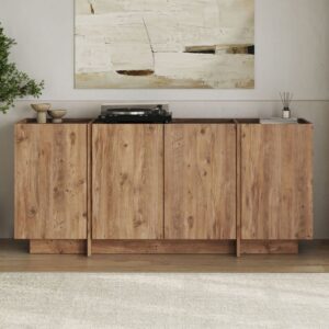 wohnli-moebel-suche-M26072252-1 TV-Lowboard 4 Türen B 180 cm - Braun 180x80x45cm Spanplatte Braun Calicosy Möbel Esszimmermöbel Sideboards, Highboards & niedrige Anrichten