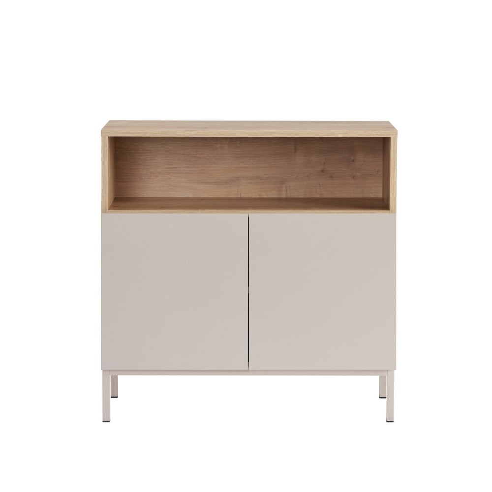 wohnli-moebel-suche-M26072257 Wohnli Möbelsuche - Sideboard 2 Türen Fach Holzdekor und Kaschmir B80 cm