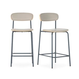 wohnli-moebel-suche-M26072281 Wohnli Möbelsuche - Hocker 2er-Set aus Kunstleder H95 cm - Beige