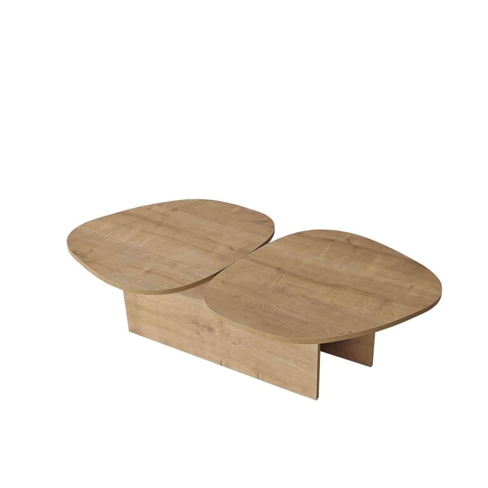 wohnli-moebel-suche-M26072290 Wohnli Möbelsuche - Couchtisch mit doppelter Platte L125 cm - Eichenoptik Dekor