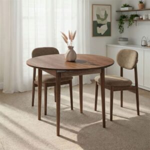 wohnli-moebel-suche-M26072306-1 Ausziehbarer Esstisch von 100 bis 131 cm - Nussbaumdekor 100x75x100cm Spanplatte Braun Calicosy Möbel Esszimmermöbel Esstische