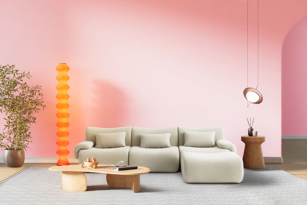 Ecksofa 3-Sitzer mit Chaiselongue aus feinem Bouclé-Stoff Cremebeige 281x73x190cm Stoff Beige MILYsofa Sofas und Sessel Sofas Ecksofas