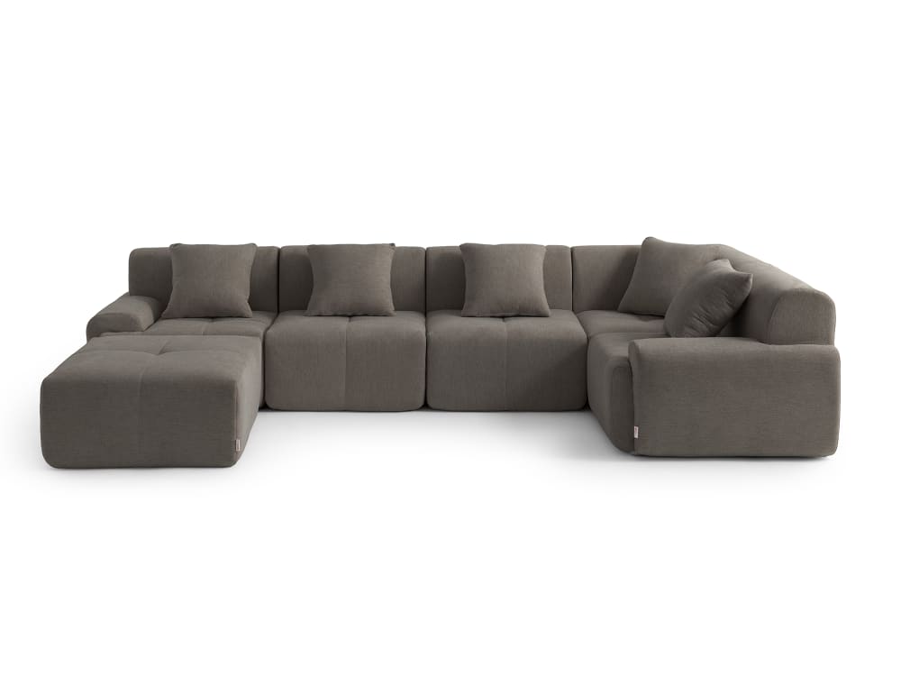 wohnli-moebel-suche-M26073095 Wohnli Möbelsuche - Ecksofa 5-Sitzer mit Chaiselongue aus Chenille-Stoff Aschbraun