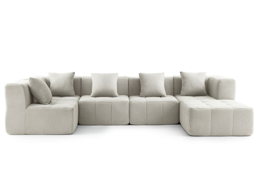 wohnli-moebel-suche-M26073098 Wohnli Möbelsuche - Ecksofa 5-Sitzer mit Chaiselongue aus feinem Bouclé-Stoff Cremebeige
