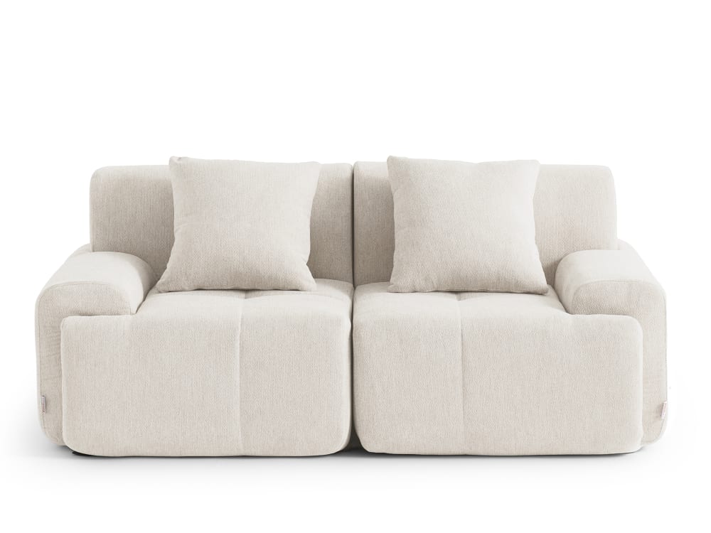 wohnli-moebel-suche-M26073102 Wohnli Möbelsuche - Modulares 2-Sitzer Sofa gerade aus Chenille-Stoff Elfenbeinweiß