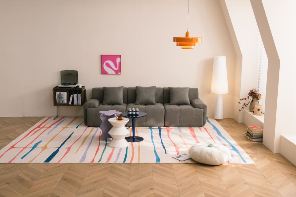 Modulares 3-Sitzer Sofa gerade aus Chenille-Stoff Aschbraun 260x73x95cm Stoff Braun MILYsofa Sofas und Sessel Sofas 2-Sitzer-Sofas & 3-Sitzer-Sofas