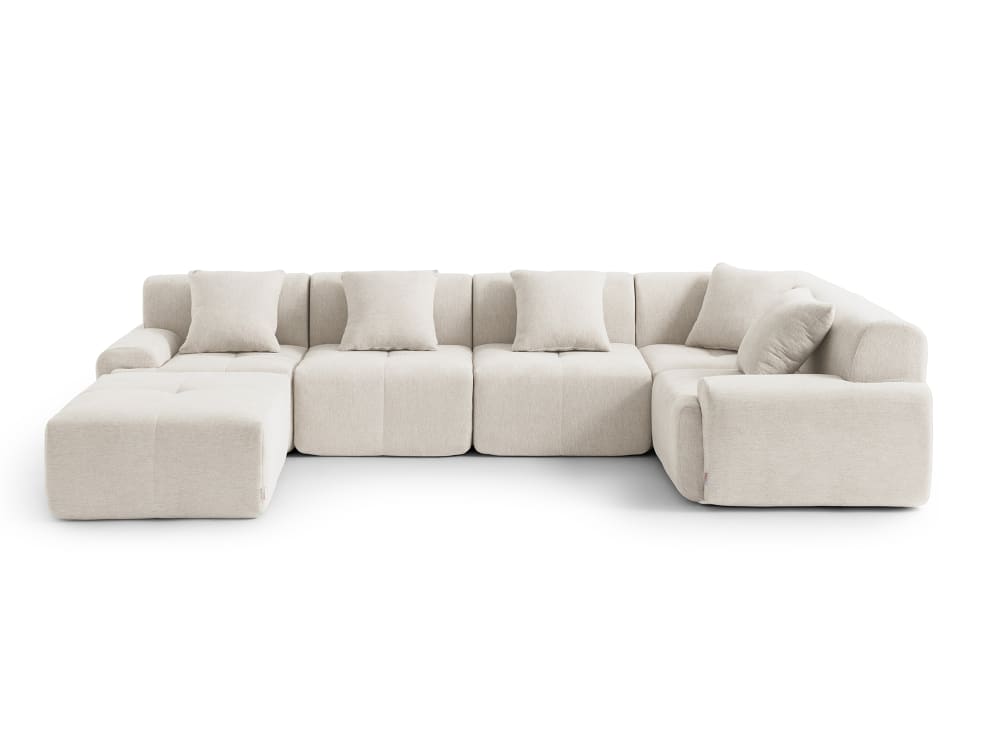 wohnli-moebel-suche-M26073111 Wohnli Möbelsuche - Ecksofa 5-Sitzer mit Chaiselongue aus Chenille-Stoff Elfenbeinweiß