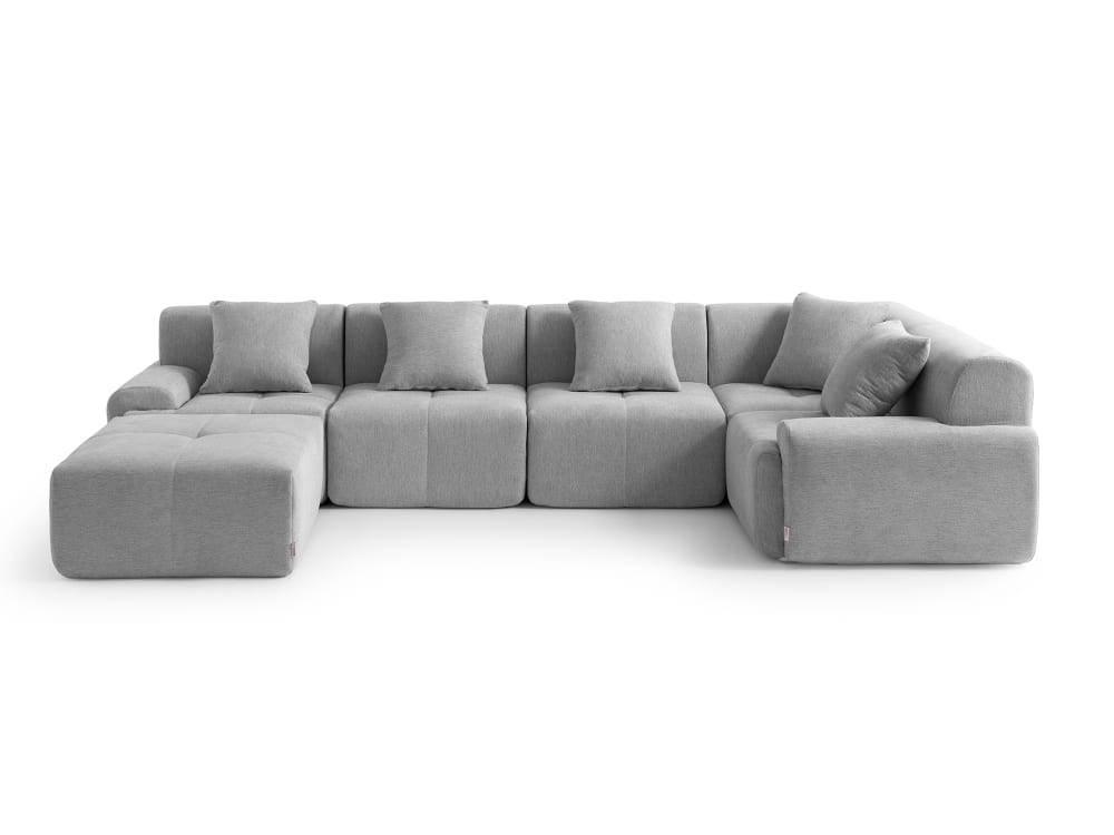 wohnli-moebel-suche-M26073112 Wohnli Möbelsuche - Ecksofa 5-Sitzer mit Chaiselongue aus Chenille-Stoff Mineralgrau
