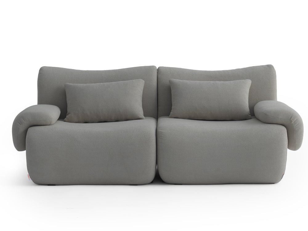 wohnli-moebel-suche-M26073122 Wohnli Möbelsuche - Modulares 2-Sitzer Sofa gerade aus feinem Bouclé-Stoff Wolkengrau
